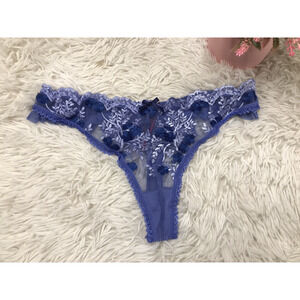 Women's SEVEN TIL MIDNIGHT thong lace Embroidere Flounce Panties sz 1X - 2X NWOT